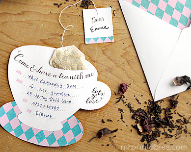  Party Invitations on Printable Tea Party Invitations