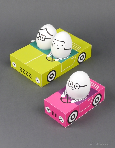Egg People on the road / fun Easter egg decoration for kids