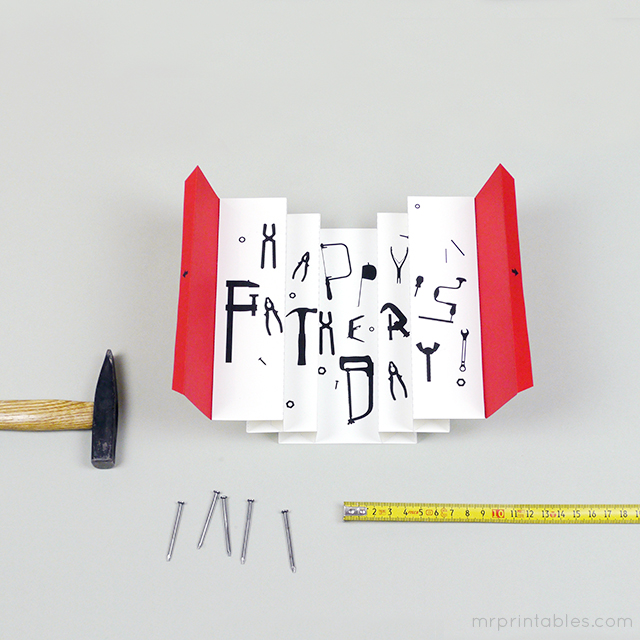 Herramienta de la tarjeta de la caja Day Pop-up de padre feliz por el Sr. Imprimibles