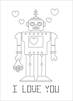 Robot Coloring Pages on On Valentine S Day  Even A Robot S Fallen In Love