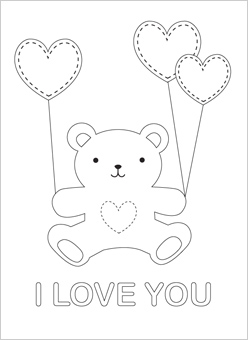 Love  Coloring Pages on Hearts Coloring Page Teddy Bear I Love You
