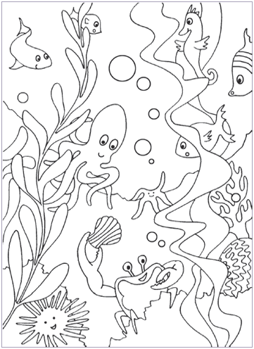 coloring page undersea prev Фон для раскраски подводного мира karton bumaga dlya detey 
