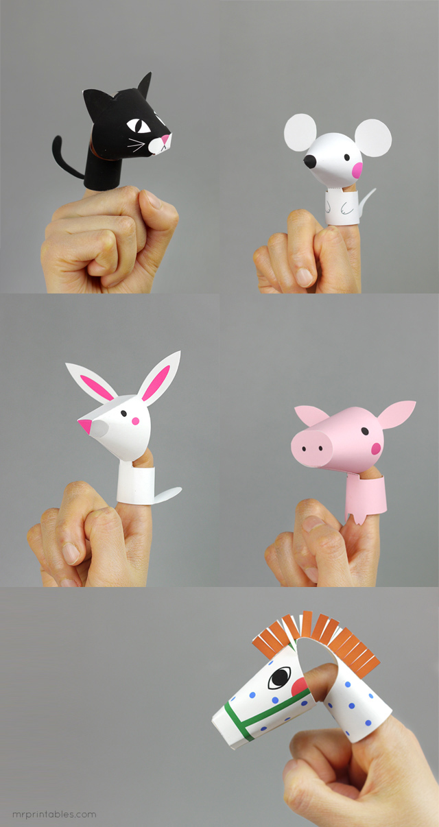 Marionetas del dedo de granja - Sr. Imprimibles