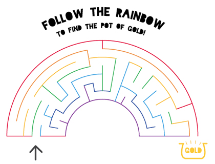 Printable Crossword Puzzles  Kids on Free Printable Maze Rainbow Jpg