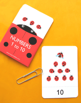 free printable number flash cards