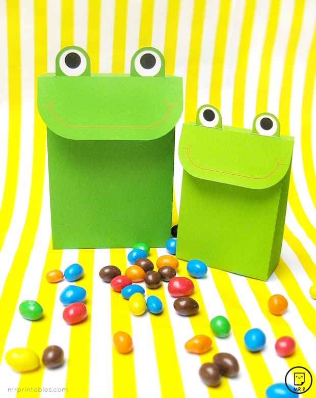 free printable party favors frog bag