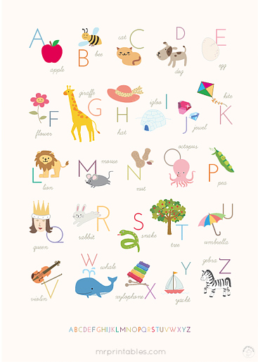 printable alphabet poster