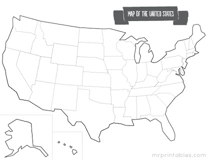 Printable Map of The USA