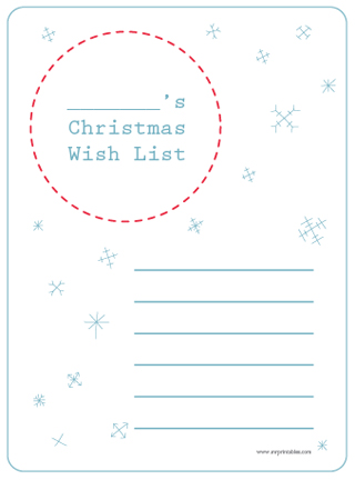 printable christmas wish list