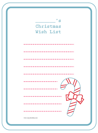 printable christmas wish list