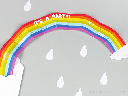 Surprise Rainbow Party Invitation