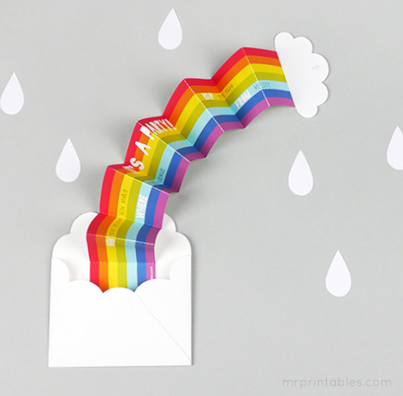 Surprise Rainbow Party Invitation