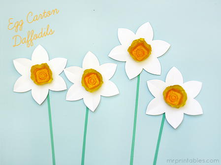 Craft Ideas  Cartons on Spring Crafts For Kids   Egg Carton Daffodils   Mr Printables