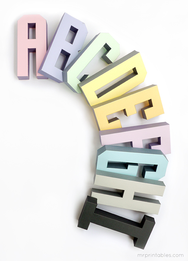 3D Alphabet Templates - Mr Printables