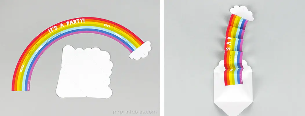 How to make the rainbow party invitation