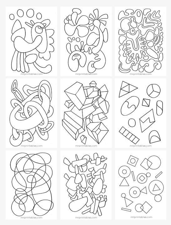 Abstract Coloring Pages
