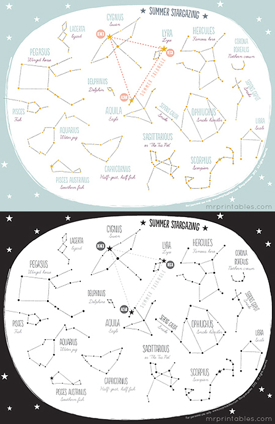 Summer Constellation Map (Northern Hemisphere)