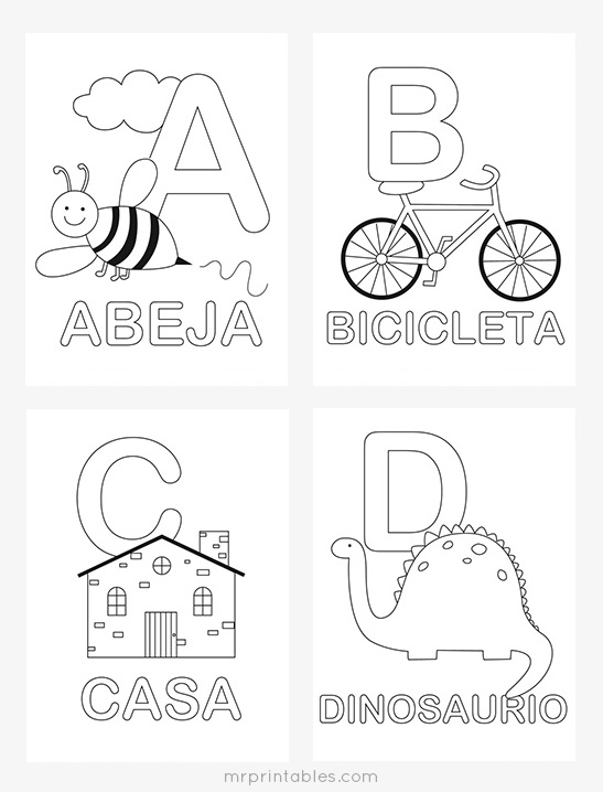 Spanish Alphabet Coloring Pages