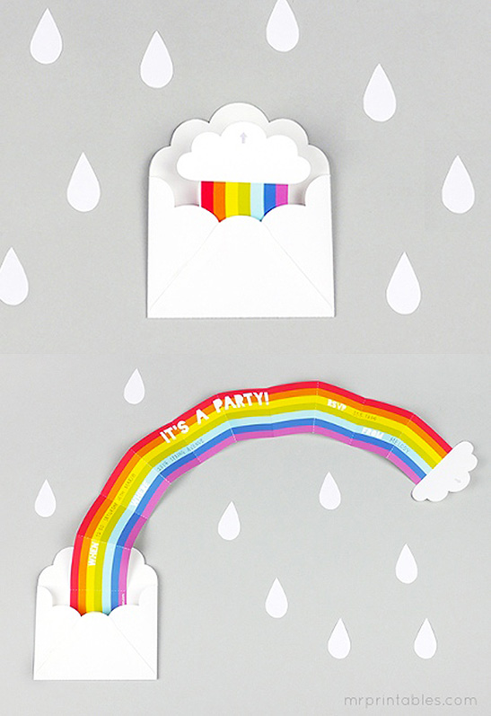 Surprise Rainbow Party Invitation