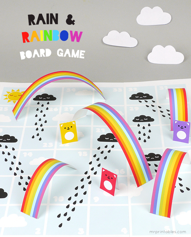 Rain & Rainbow board game by Mr Printables